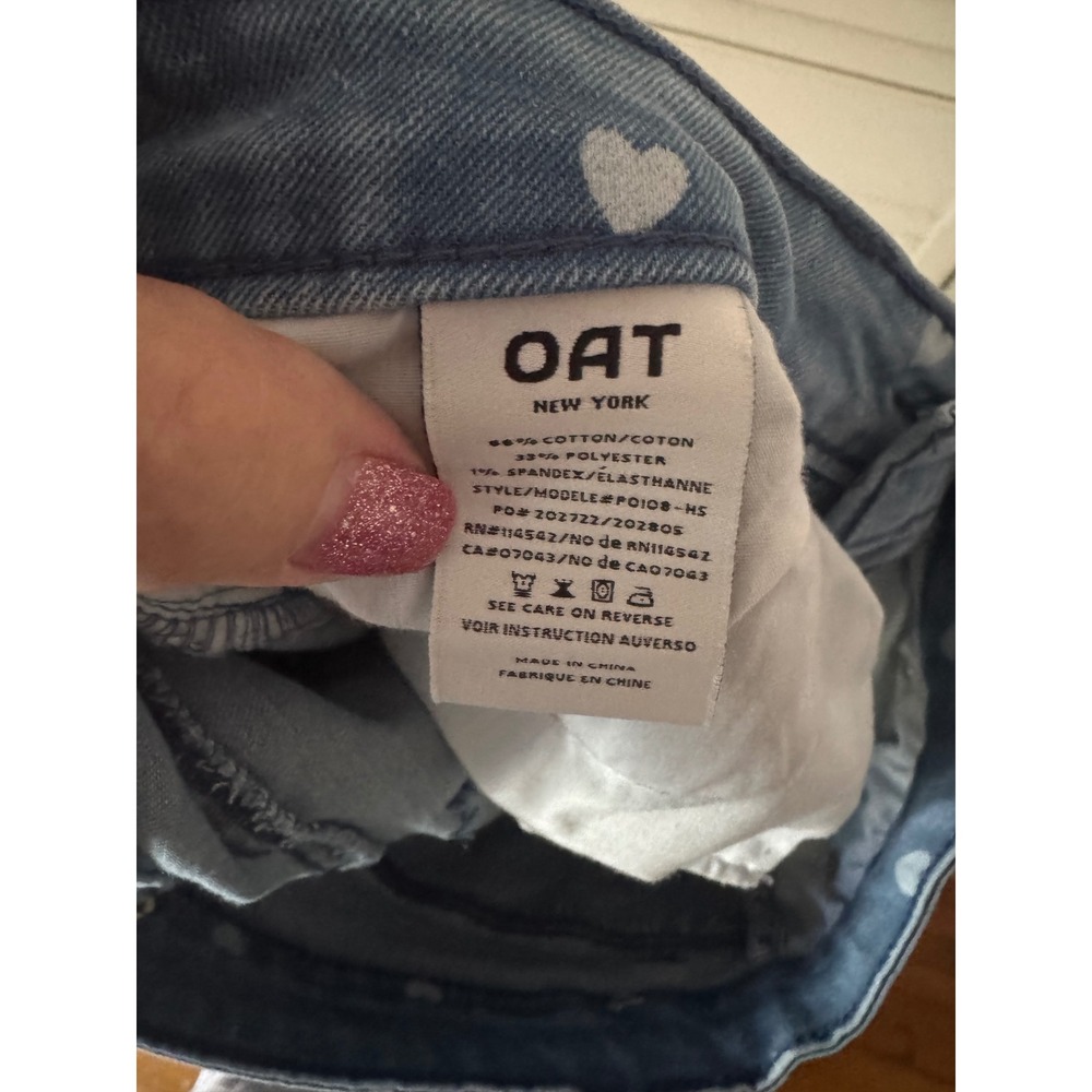 Oat‎ New York Denim with White Hearts - Picture 4 of 5